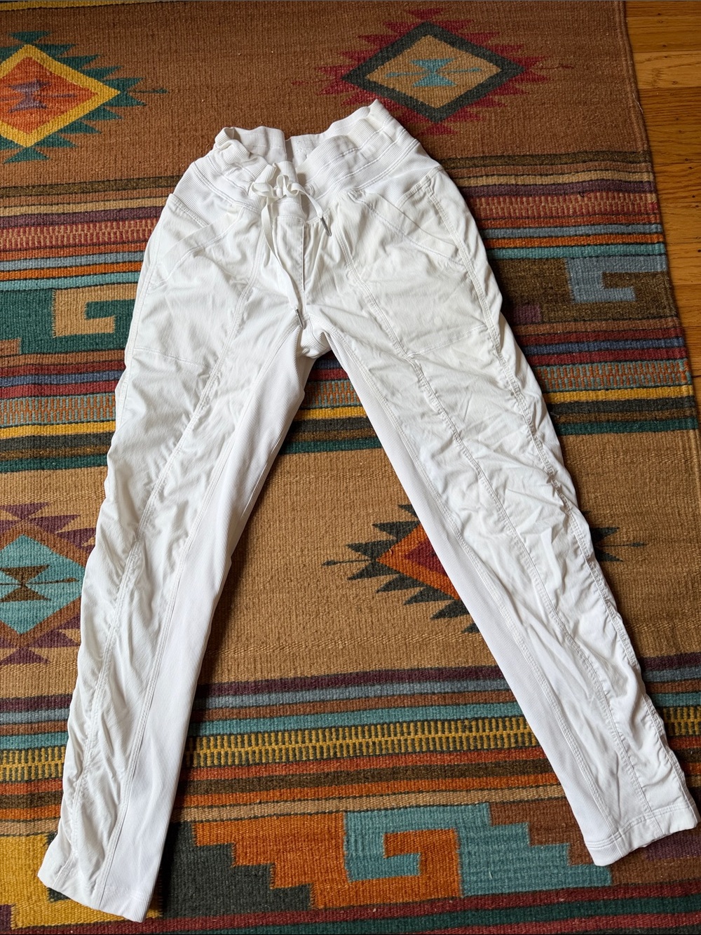 lululemon athletica White Ribbed Waist Drawstring Joggers